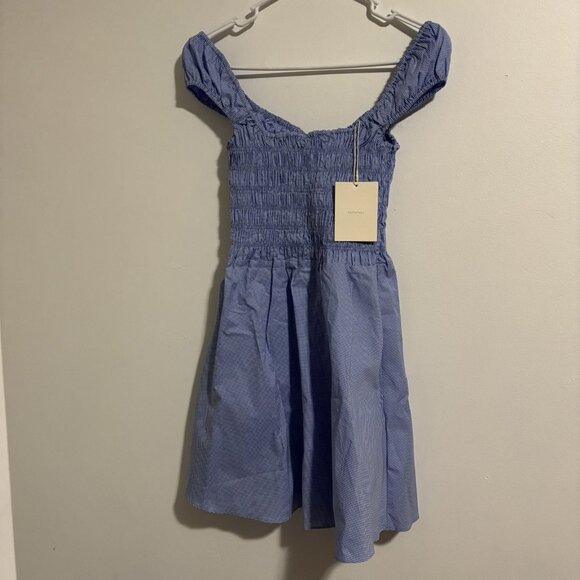 Faithfull the Brand Dresses & Skirts - Faithfull The Brand Blue White Gingham Checked Mini Dress Size 2 New with tags